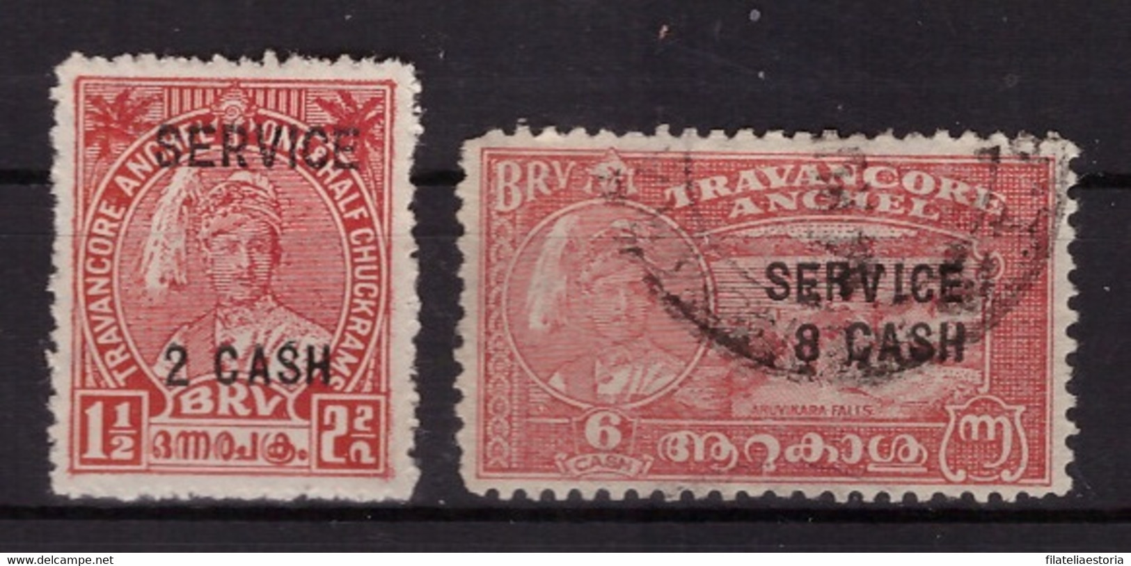 Travancore 1943 - MNG/oblitéré - Paysages - Maharaja - Timbres De Service Michel Nr. 45 47 (ind242) - Travancore