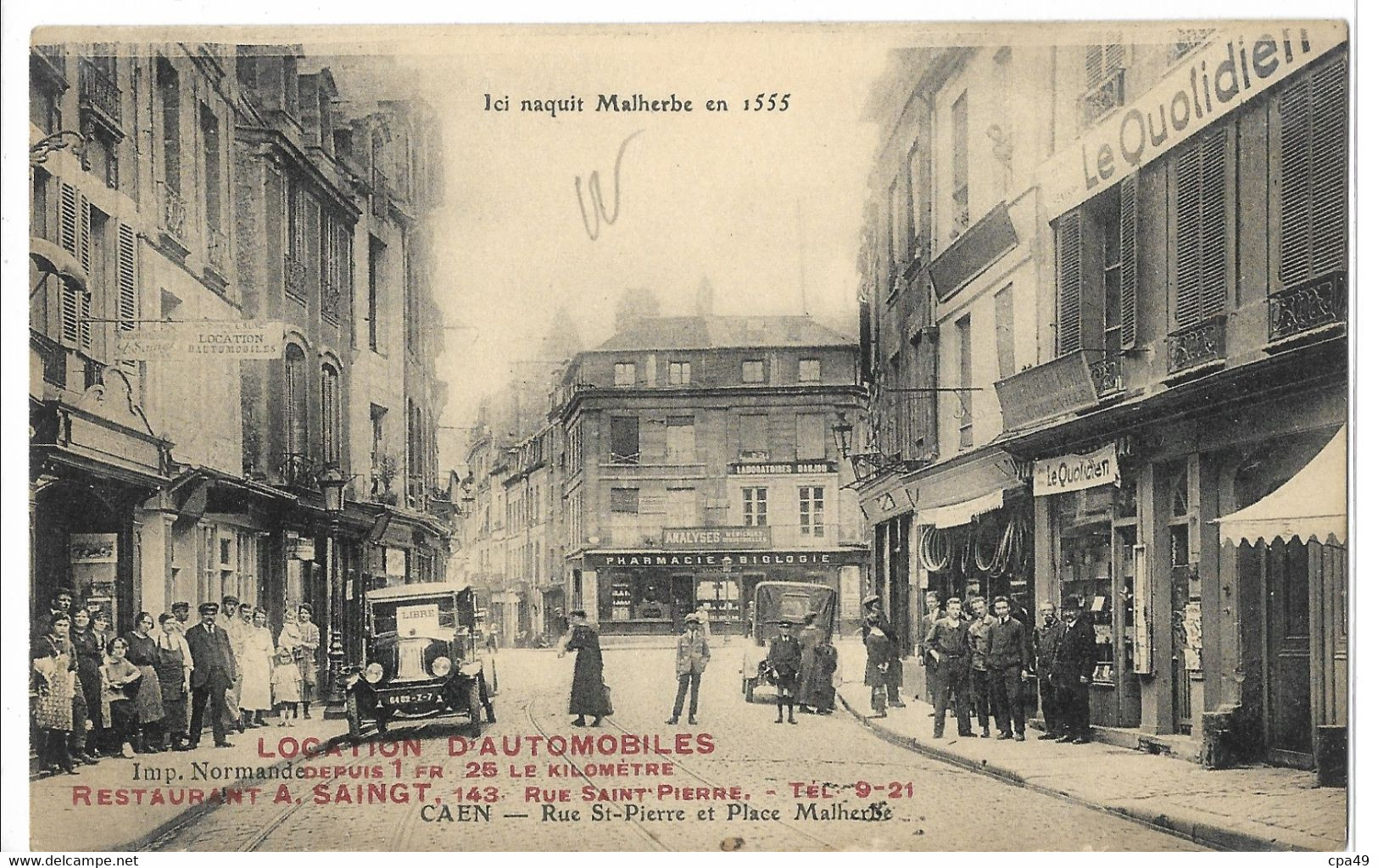 14  CAEN  RUE  ST - PIERRE  ET PLACE MALHERBE - Caen