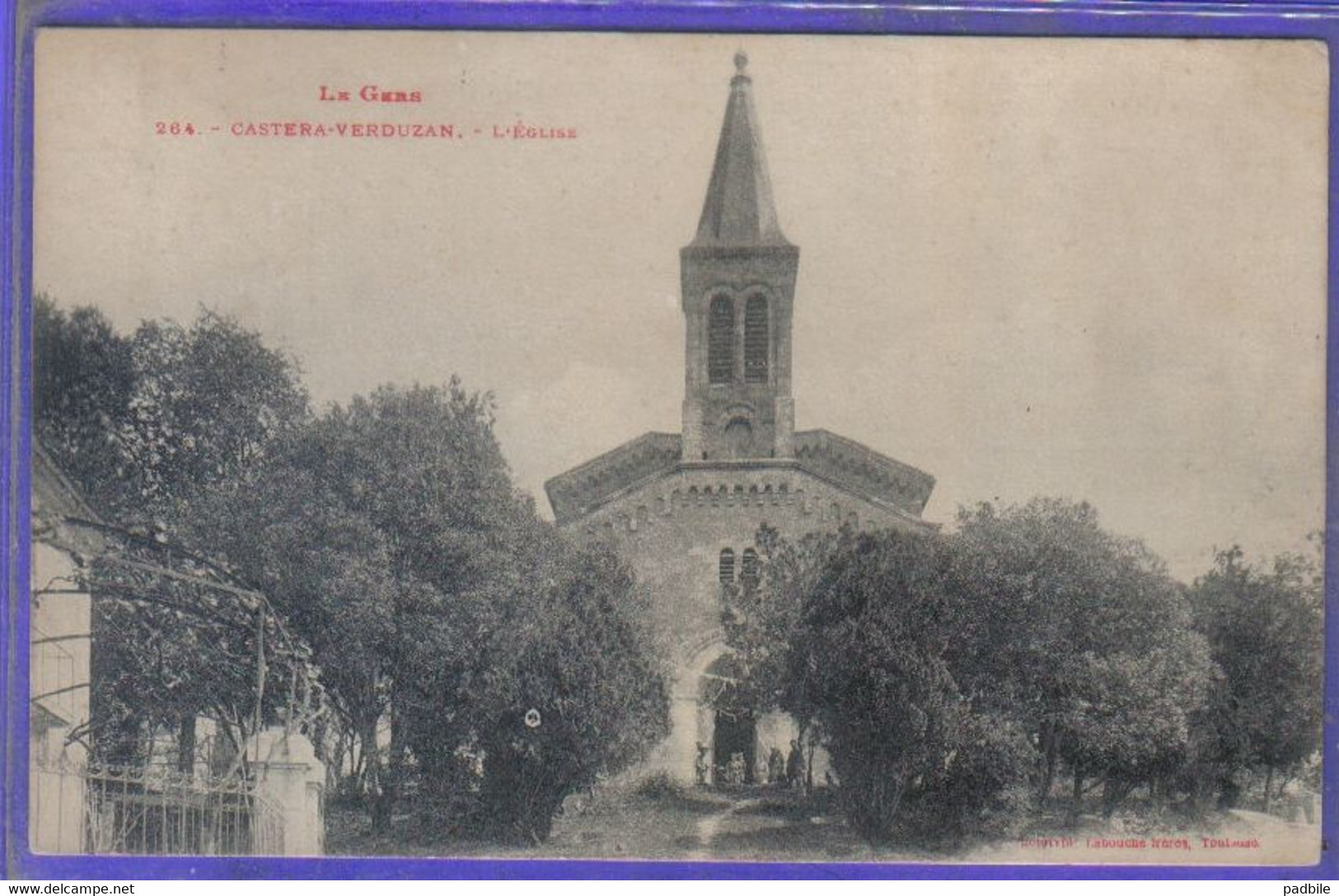 Carte Postale 32. Castera-Verduzan  L'église    Très Beau Plan - Castera