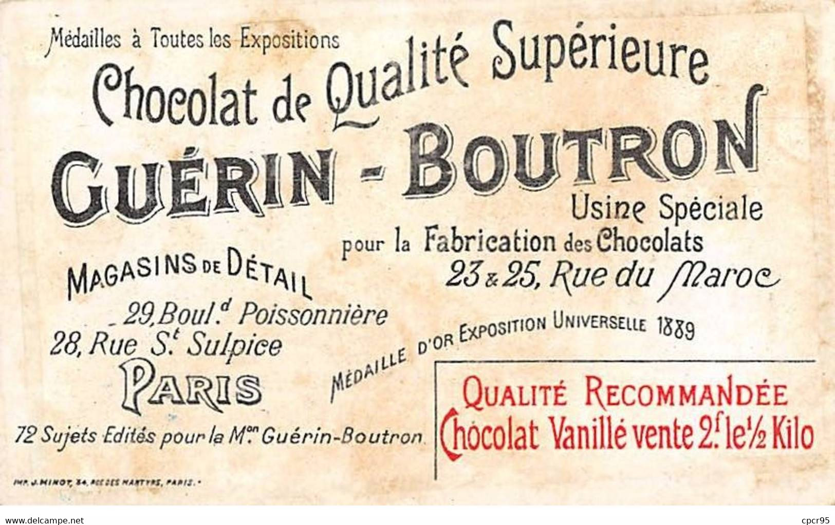 Chromos -COR10641- Chocolats Guérin-Boutron - Mots Historiques- Abbé Edgeworth- Louis XVI- Exécution - 6x10cm Env. - Guerin Boutron