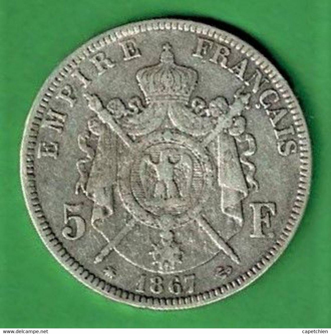 5 FRANCS / NAPOLEON III / 1867 A  / 24.73 G / ARGENT - 5 Francs