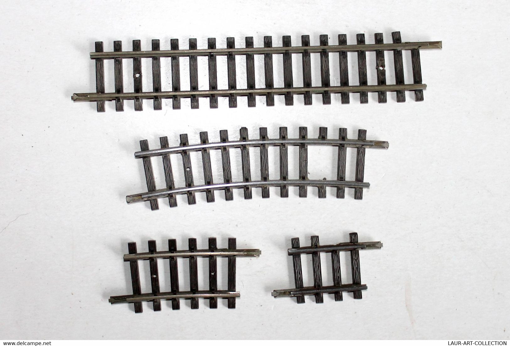 MECCANO HORNBY AcHO - LOT 4 RAILS DROIT & COURBE R=381 - ECH HO - MADE IN FRANCE / MINIATURE FERROVIAIRE TRAIN (2105.178 - Rails