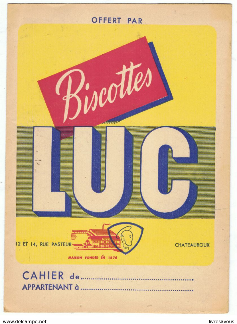 Protège Cahier Biscottes LUC 12 Et 14 Rue Pasteur Chateauroux - Protège-cahiers