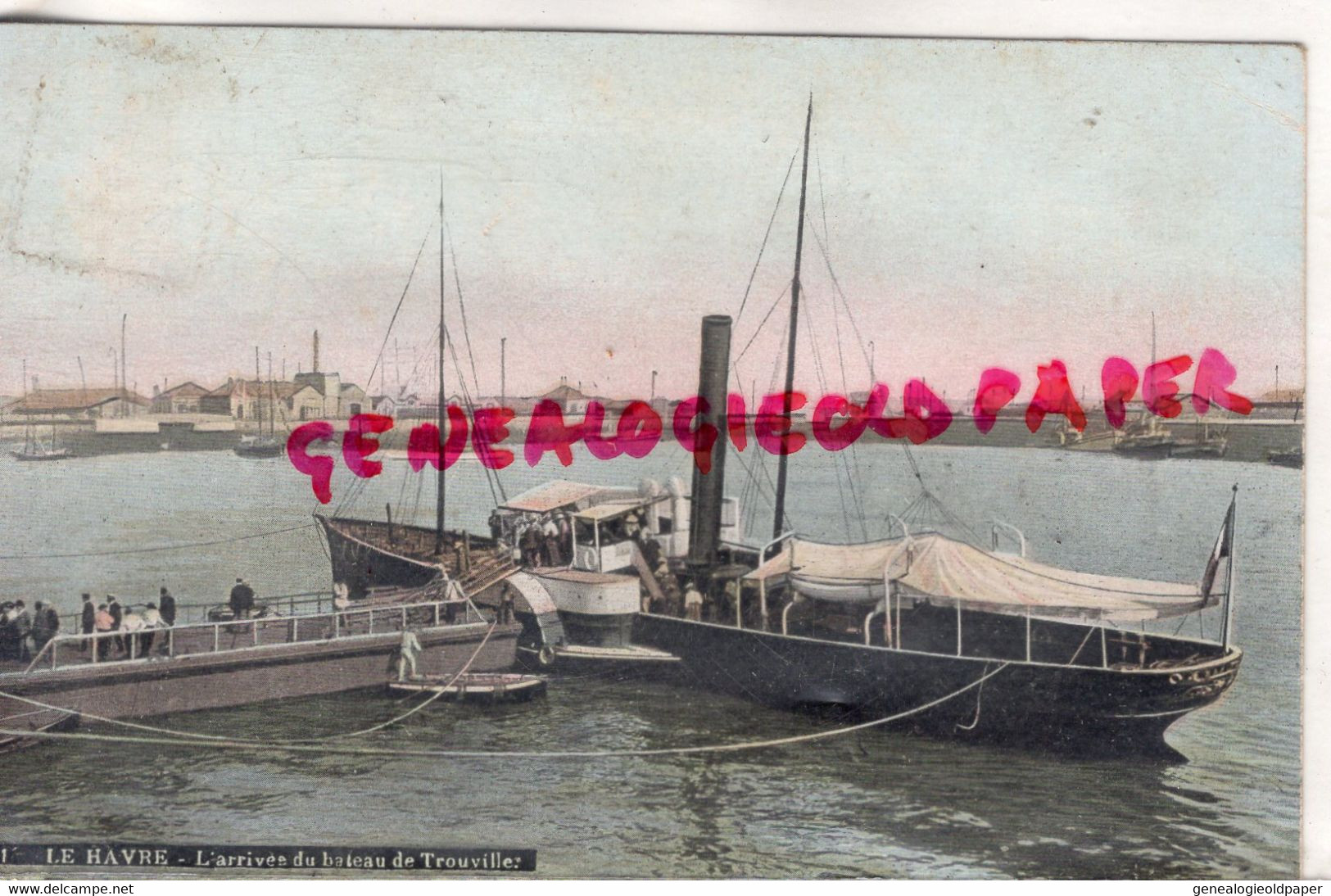 76- LE HAVRE - L' ARRIVEE DU BATEAU DE TROUVILLE  1906 - Gare