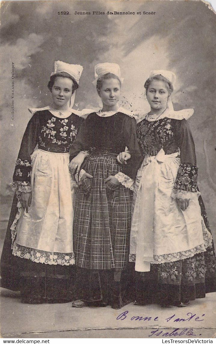 CPA Précurseur - Dos Non Divisé - Jeunes Filles De Bannalec Et Scaër - Costume Traditionnel - Tablier - Bannalec