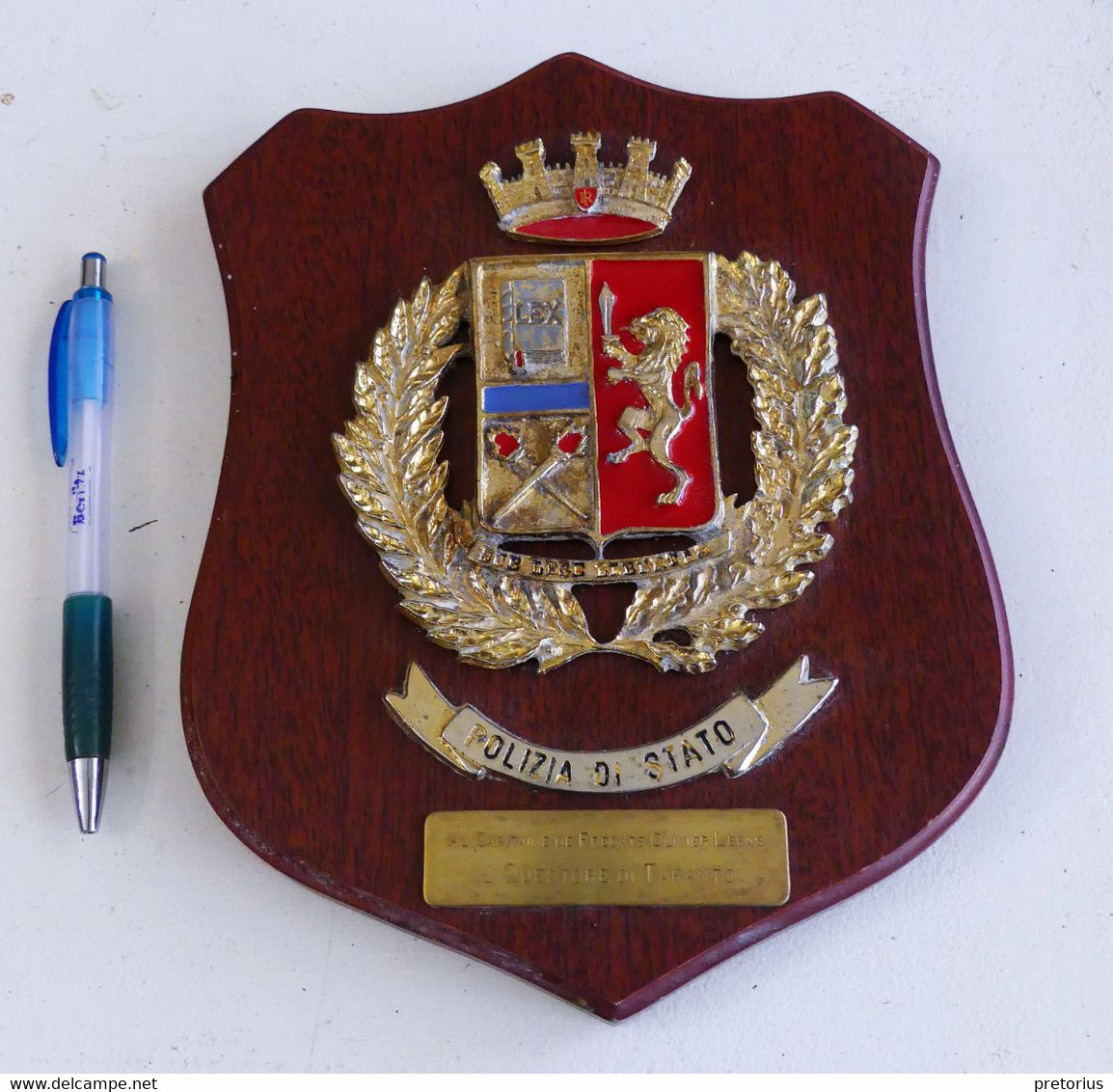 RARE PLAQUE COMMEMORATIVE - ITALIE - POLIZIA DI STATO - Bateaux