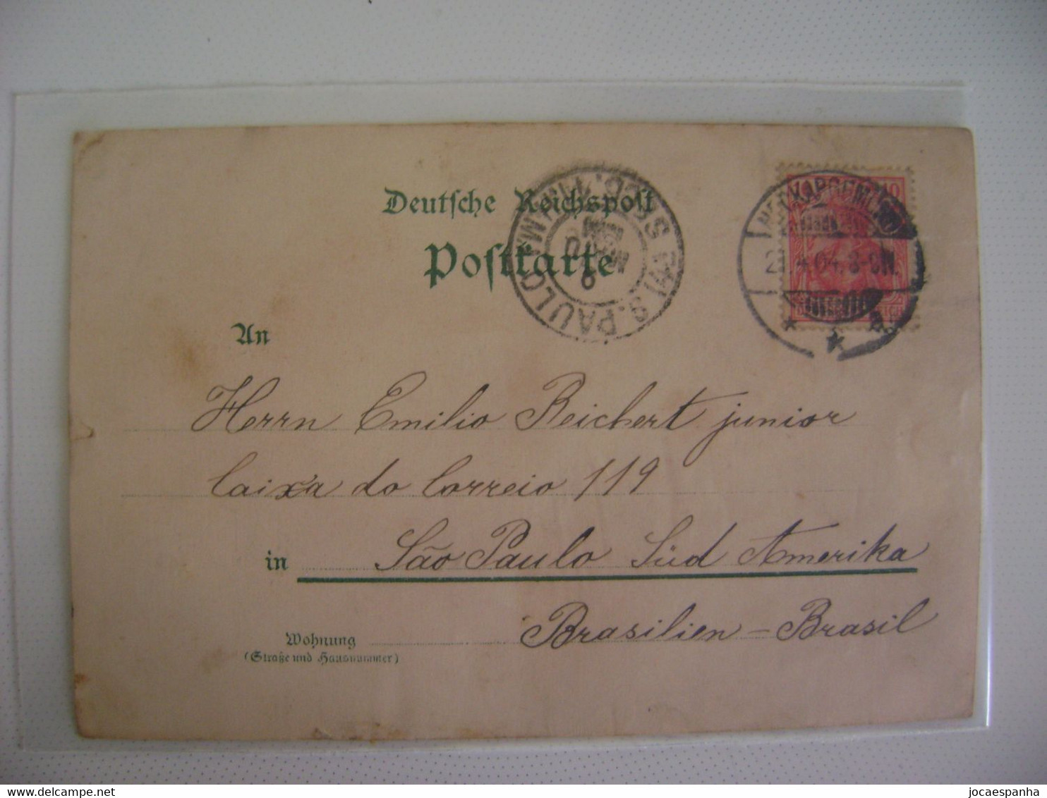 GERMANY - POST CARD GRUSS AUS NECKARGEMUND SENT TO BRAZIL IN 1904 IN THE STATE - Neckargemuend
