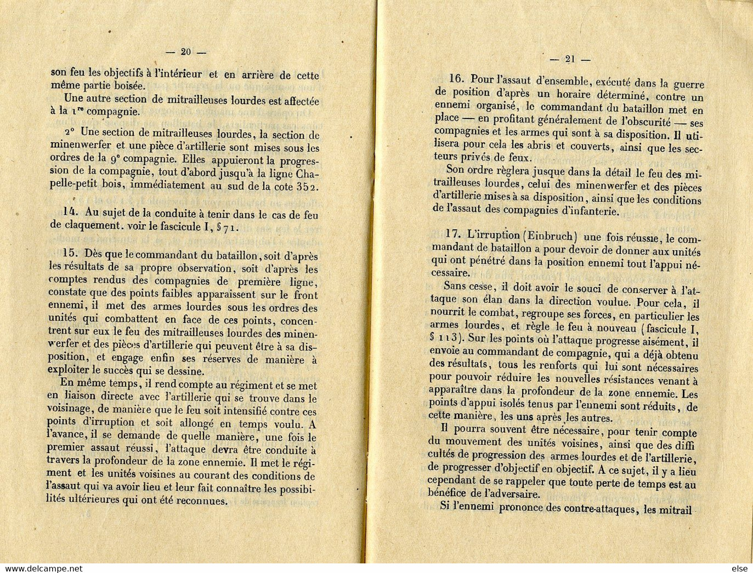 REGLEMENT POUR L INFANTERIE    FASCICULE N° V  -  47 PAGES 1925  TRADUCTION DE L ALLEMAND - Autres & Non Classés