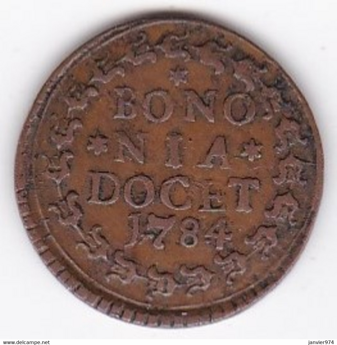 États Pontificaux  , Quattrino 1784, Bononia Docet,  Pie VI , Cuivre . KM# 301, SUP/XF - Otros & Sin Clasificación