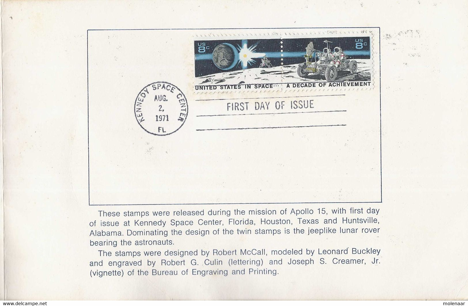 Verenigde Staten Souvenirkaart "A Decade In Space 1971 (7498) - North  America