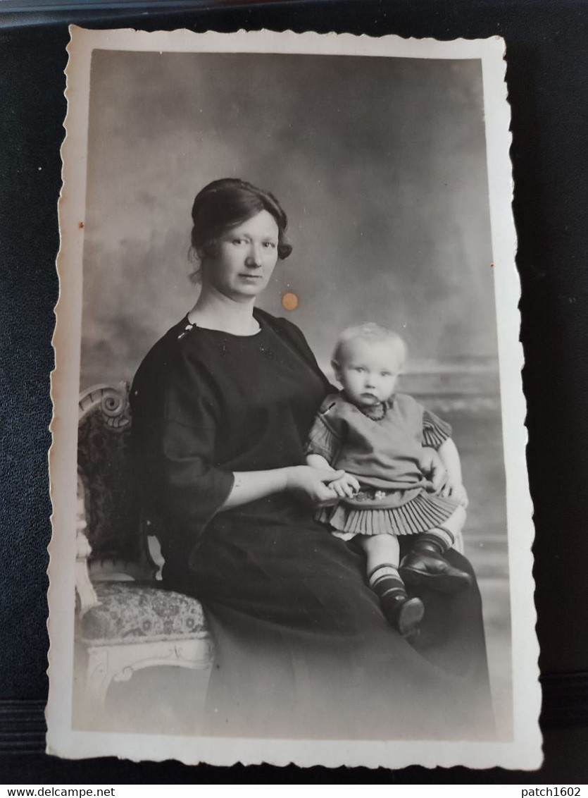 LESSINES Photographe E. MEULLEMEESTRE & Fils Grand Rue 35    Rue De L'escaler 3 Lessines Ancienne Photo Dame Et Sa Fille - Anonymous Persons