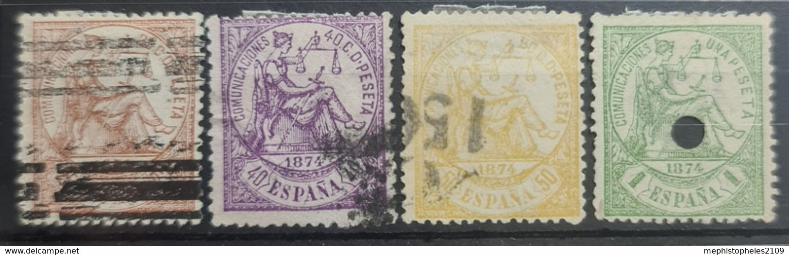 SPAIN 1874 - Canceled - Sc# 205-208 - Usati