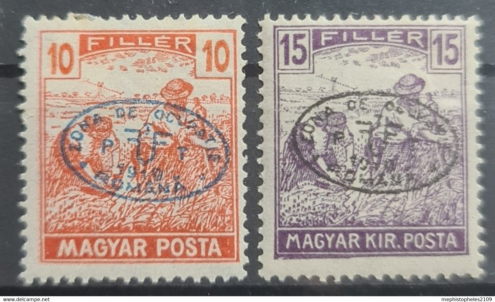 HUNGARY 1919 - MLH - Sc# 2N28, 2N28Aa - Debrecen