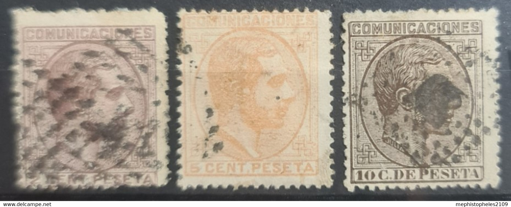 SPAIN 1878 - Canceled - Sc# 232-234 - Usados