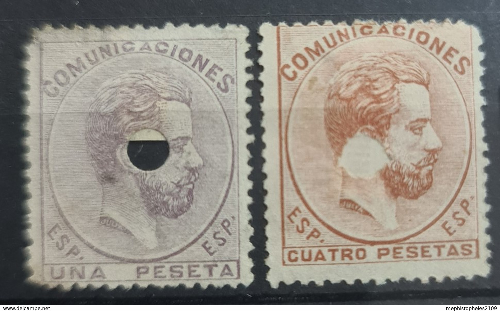 SPAIN 1872 - Canceled - Sc# 187, 188 - Nuevos