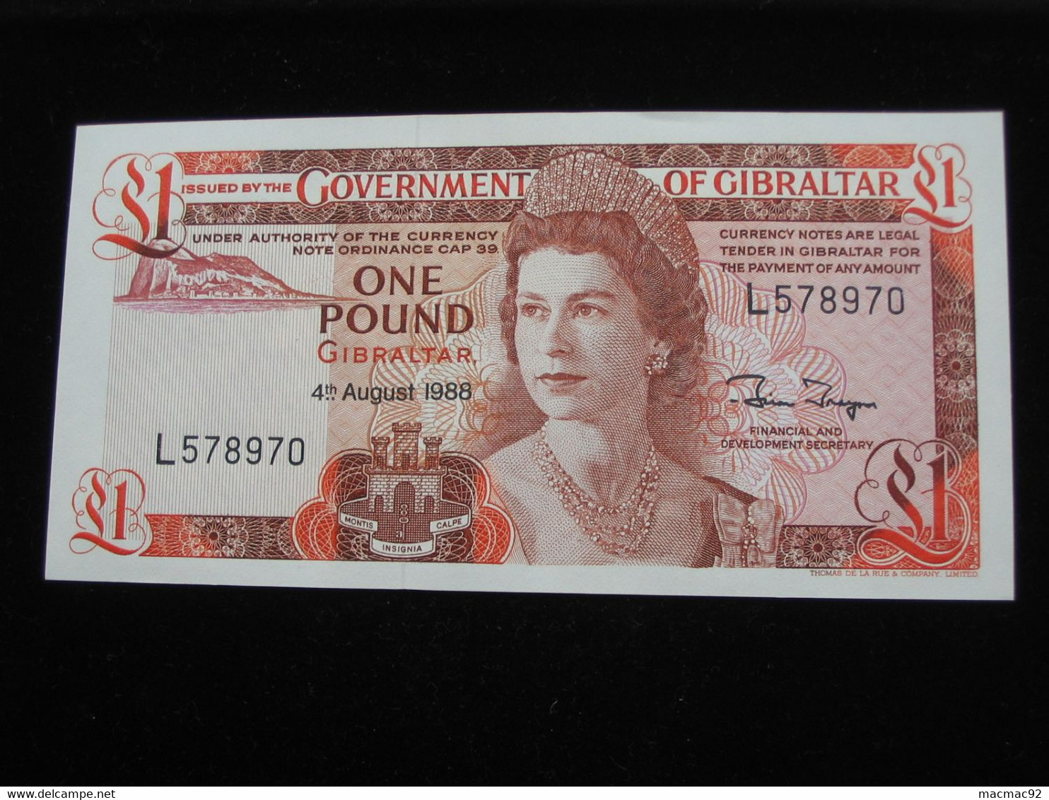 1 One Pound 1988 - GIBRALTAR - Billet Neuf - UNC -  !!!    **** EN  ACHAT IMMEDIAT  **** - Gibraltar