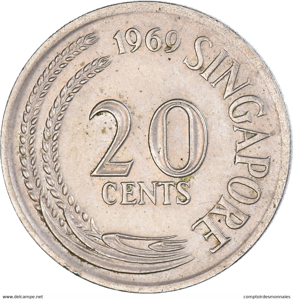 Monnaie, Singapour, 20 Cents, 1969 - Singapour