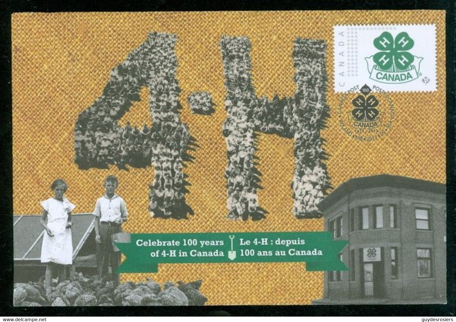 Clubs 4-H Clubs; 100 Ans Au Canada / Years In Canada; Enveloppe Souvenir (9999) - Briefe U. Dokumente