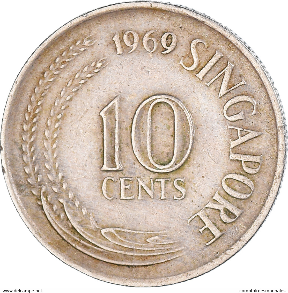 Monnaie, Singapour, 10 Cents, 1969 - Singapour