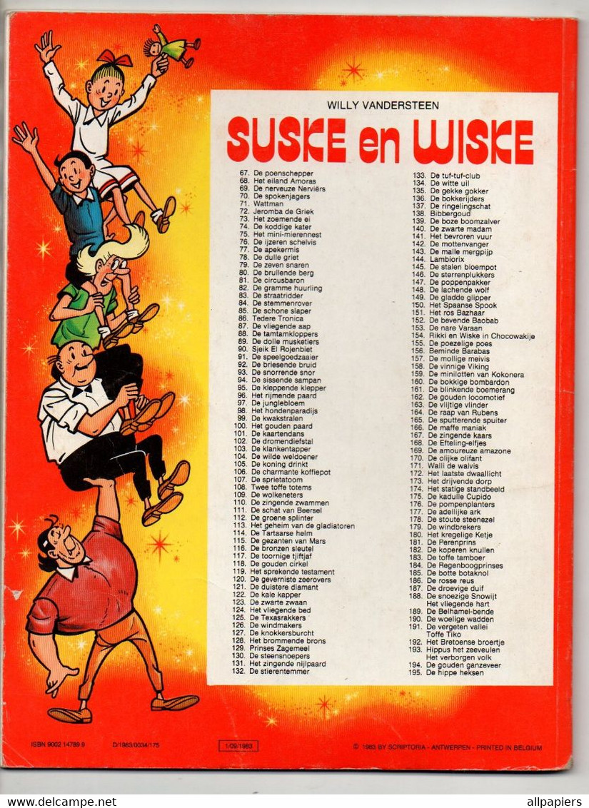 Suske En Wiske N°195 De Hippe Hersen Par Vandersteen - Standaard Uitgeverij De 1983 - D/1983/0034/175 - 1/09/1983 - Suske & Wiske