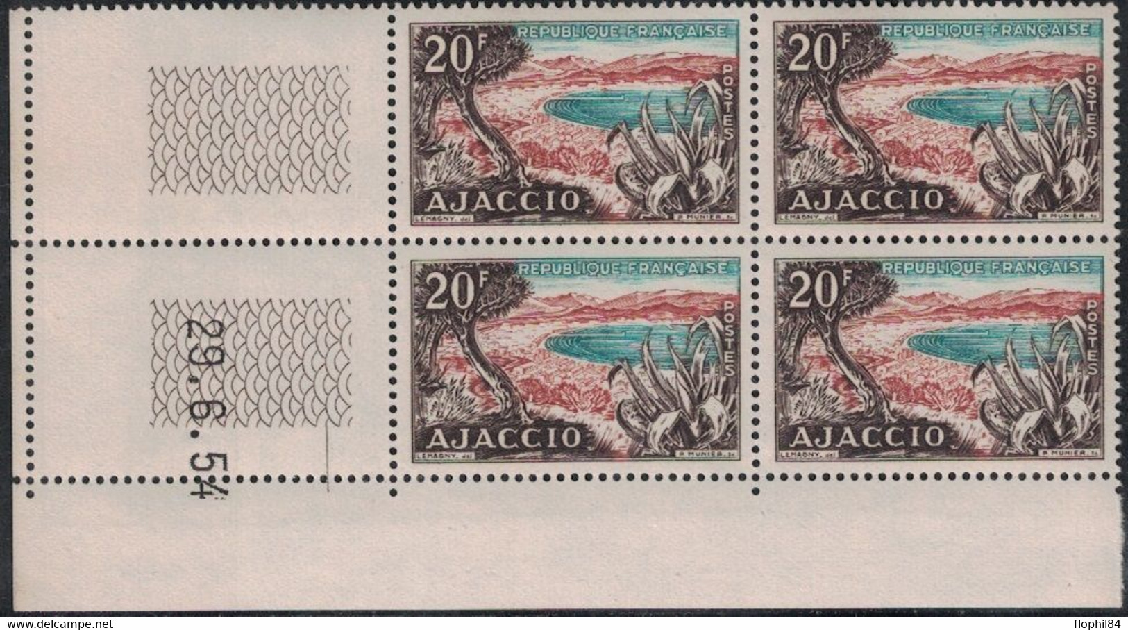 COIN DATE - N°981 DU 29-6-1954 - CORSE - AJACCIO - COTE 20€ - 1950-1959