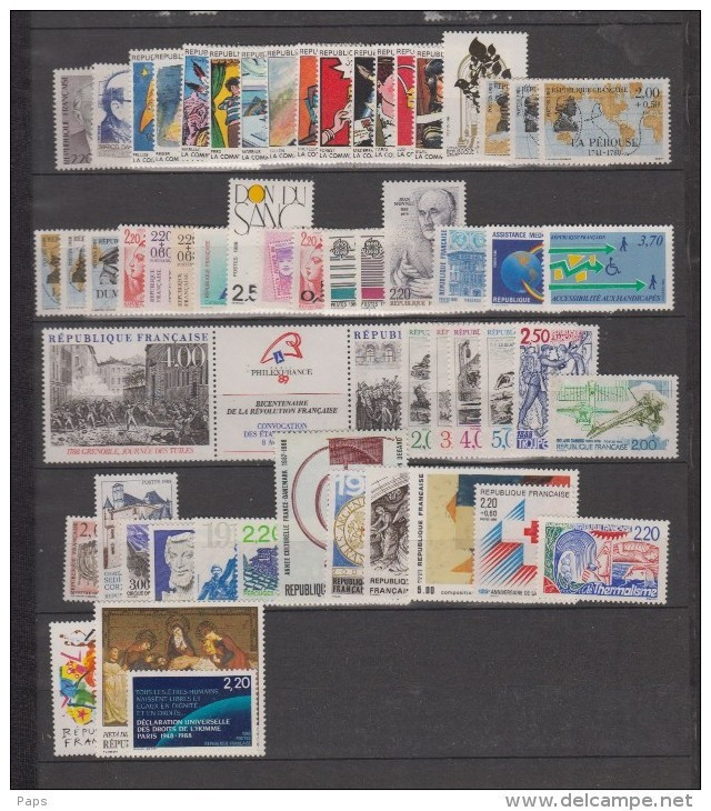 1988-FRANCE-ANNEE COMPLETE 1988**.57 TIMBRES - 1980-1989