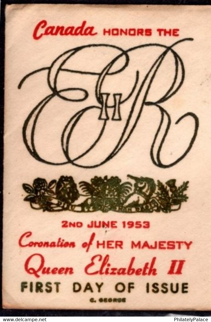 CANADA 1953 First Day Cover FDC Coronation Of Her Majesty Queen Elizabeth II Post To India  (**) RARE - Brieven En Documenten