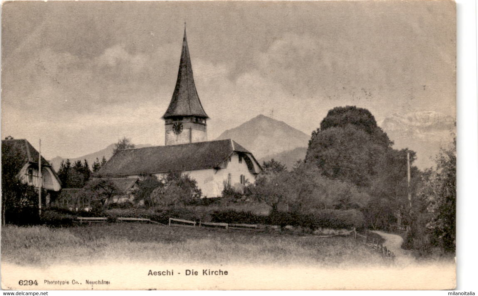 Aeschi - Die Kirche (6294) * 17. 8. 1906 - Aeschi Bei Spiez