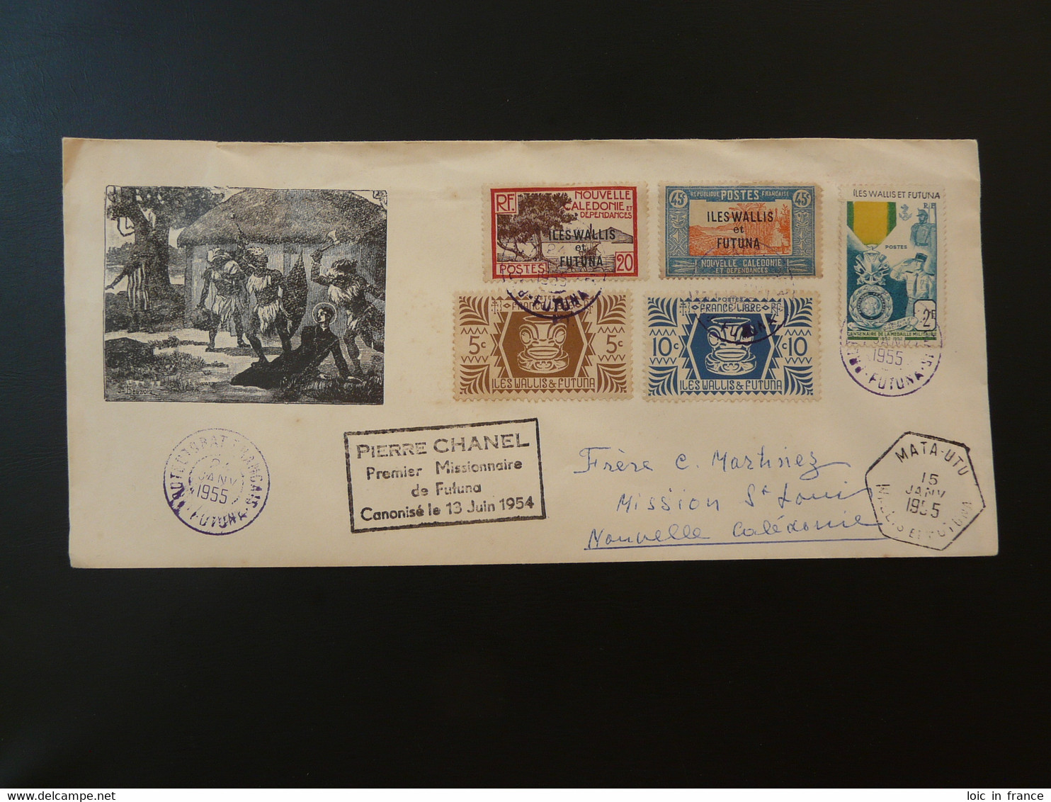 Lettre Missionnaire Pierre Chanel Wallis Et Futuna 1955 - Lettres & Documents