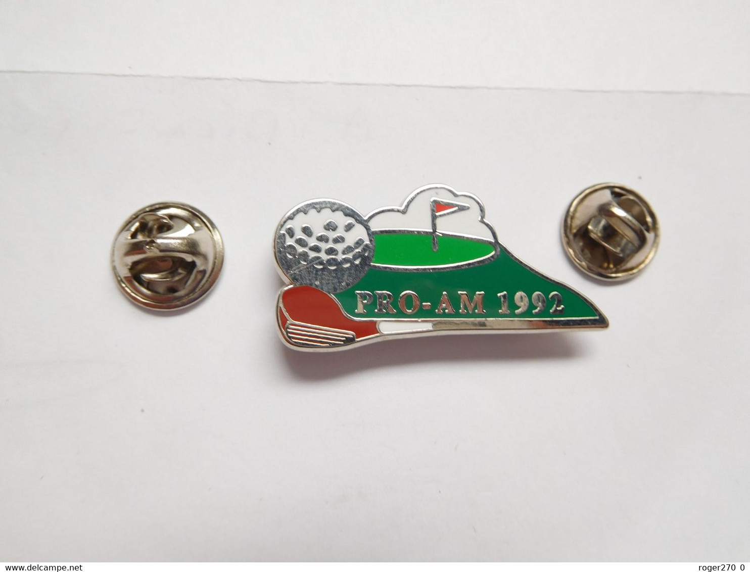 Superbe Pin's En Zamac , Golf , PRO-AM 1992 , Signé Coinderoux - Golf