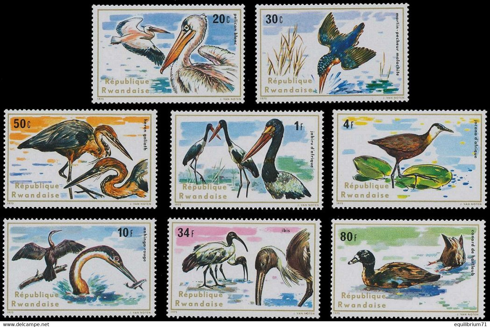 649/656** - Oiseaux Aquatiques / Watervogels / Wasservögel / Water Birds - RWANDA - Pélicans