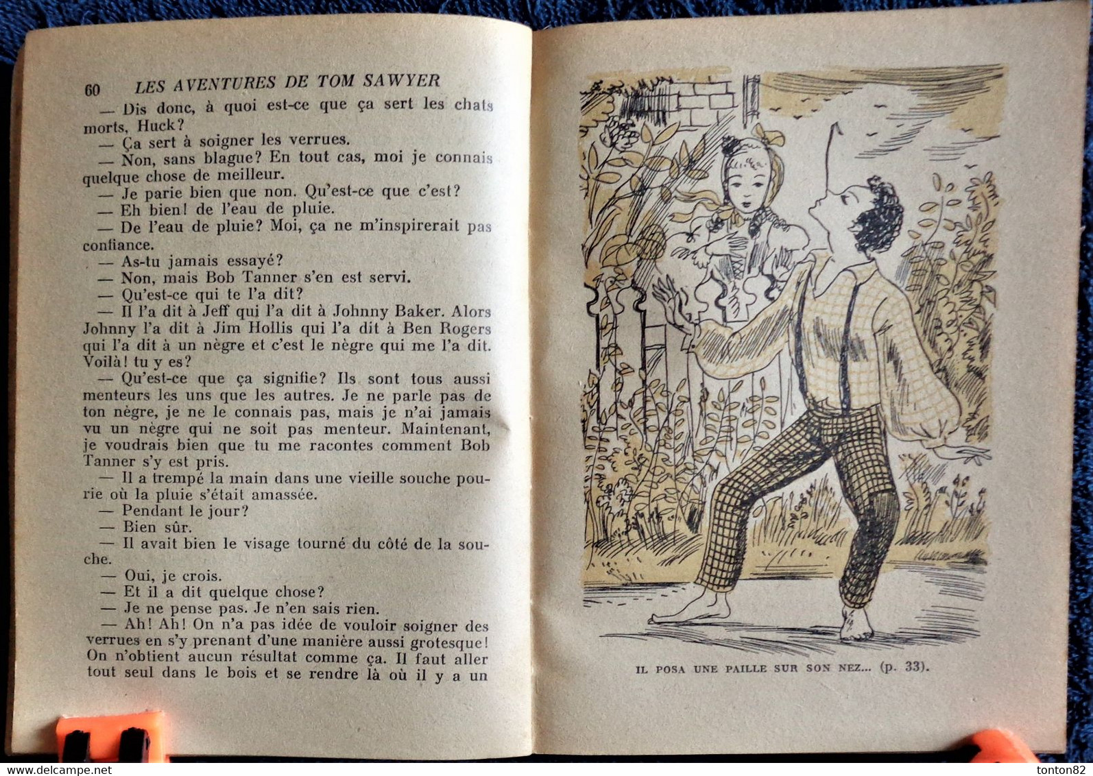 Mark Twain - Tom Sawyer -  Bibliothèque De La Jeunesse  / Hachette - ( 1950 ) . - Bibliothèque De La Jeunesse