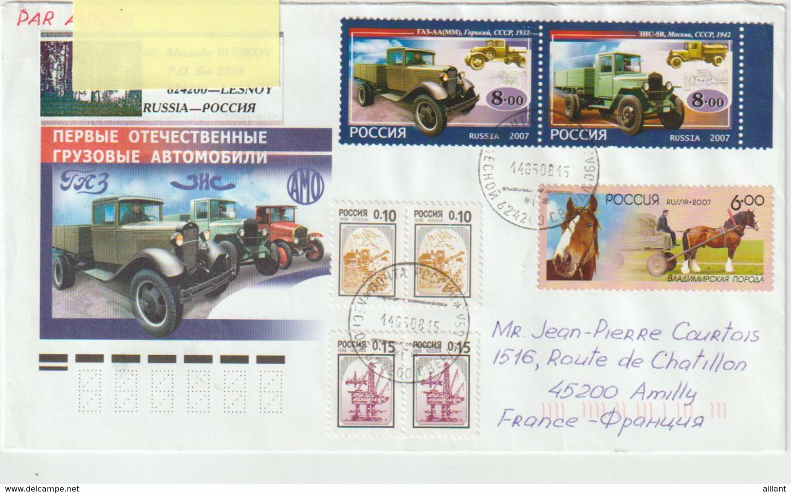 Russie. Russia. Camions. Lorries. Chevaux. Horses - Covers & Documents