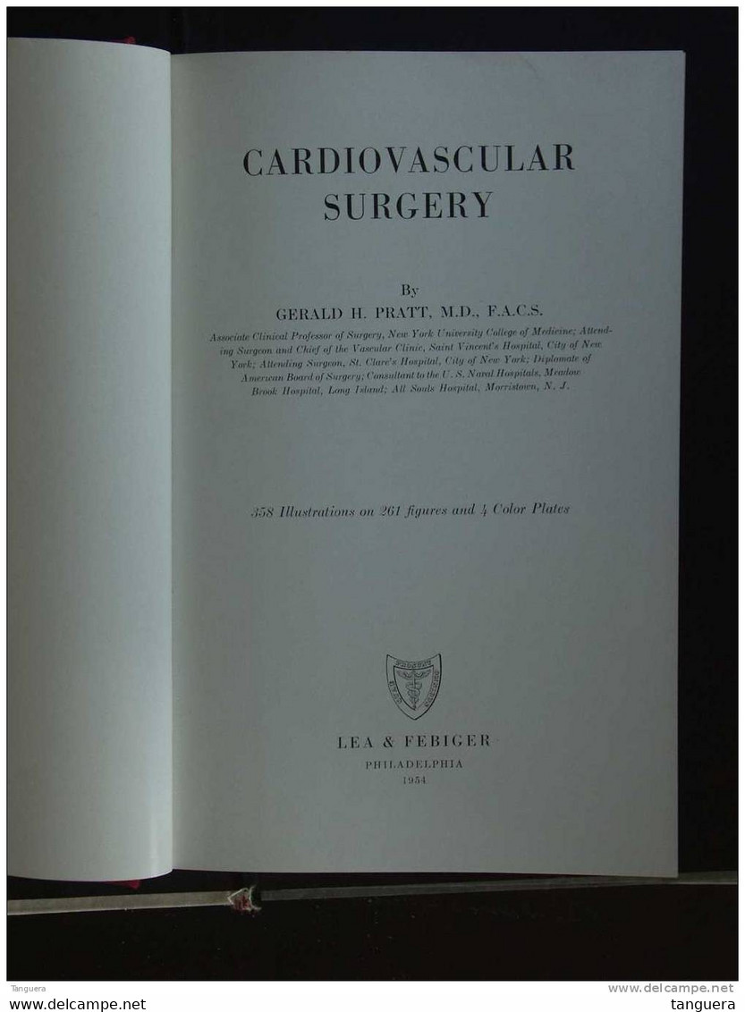 CARDIOVASCULAR SURGERY By Pratt - Lea & Febiger Philadelphia - Chirurgia