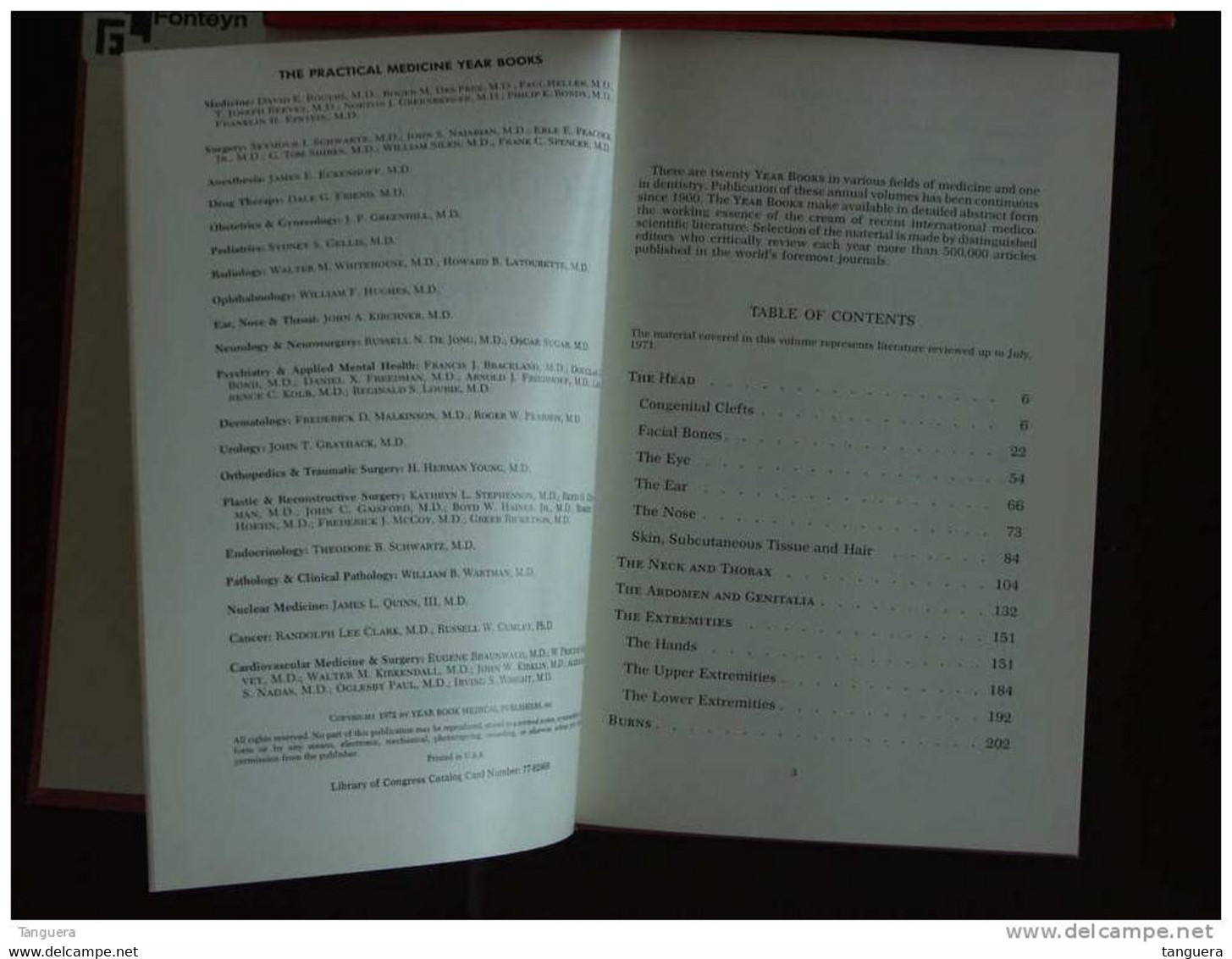 1972 Year Book Of PLASTIC AND RECONSTRUCTIVE SURGERY Stephenson Dingman Gaisford Haynes  - Year Book Publishers Chicago - Chirurgie