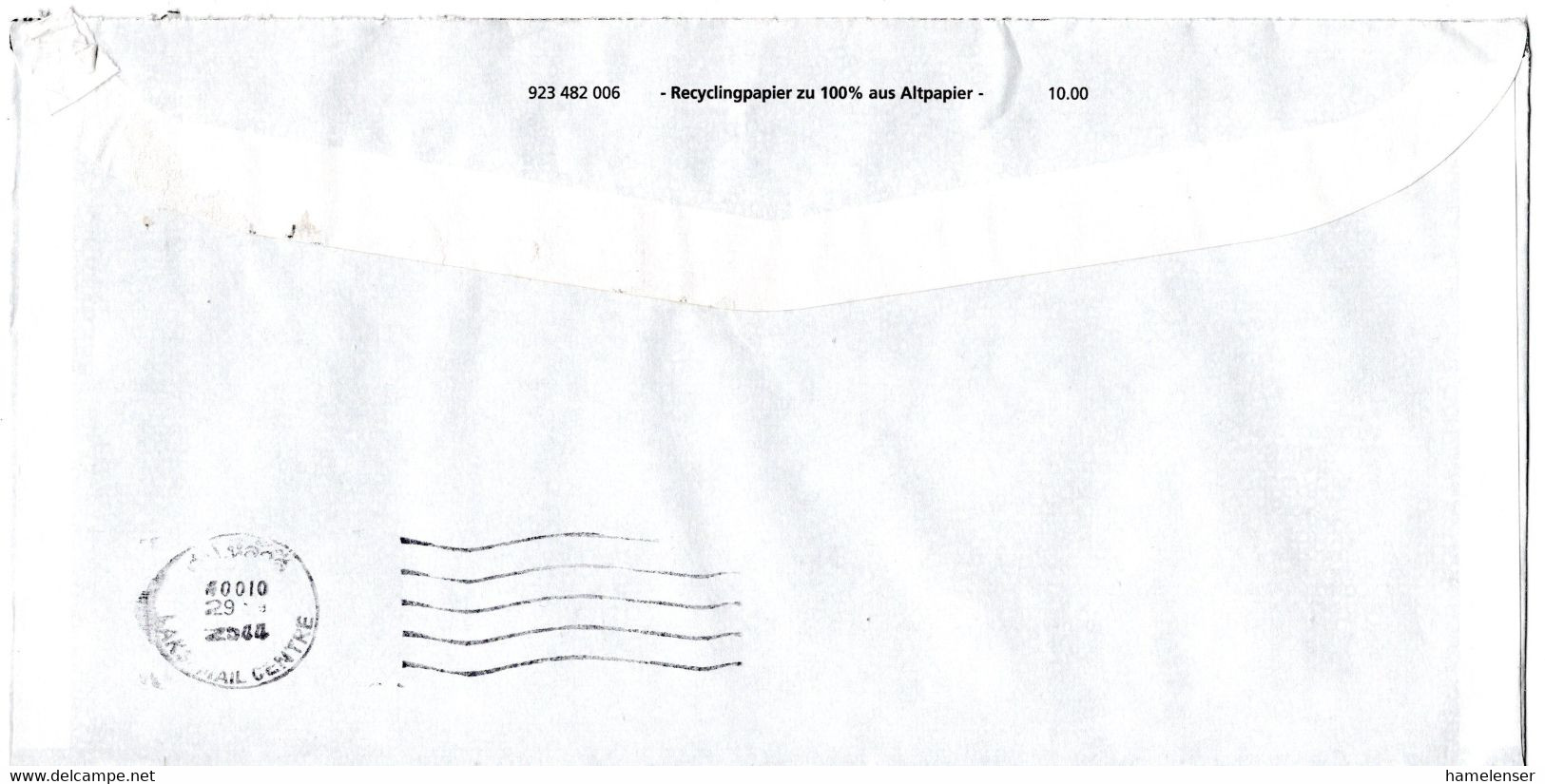 L34338 - Bund - 2001 - Lp-FensterBf M PP-Eindruck Frankfurt -> Japan, Fehlgeleitet Nach LAKSI MAIL CENTRE (Thailand) - Thailand