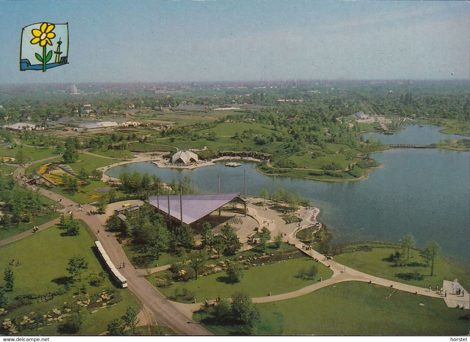 D-12347 Berlin - Bundesgartenschau 1985 - Parkeisenbahn - Bauwerke - Luftbild - Aerial View - Neukoelln