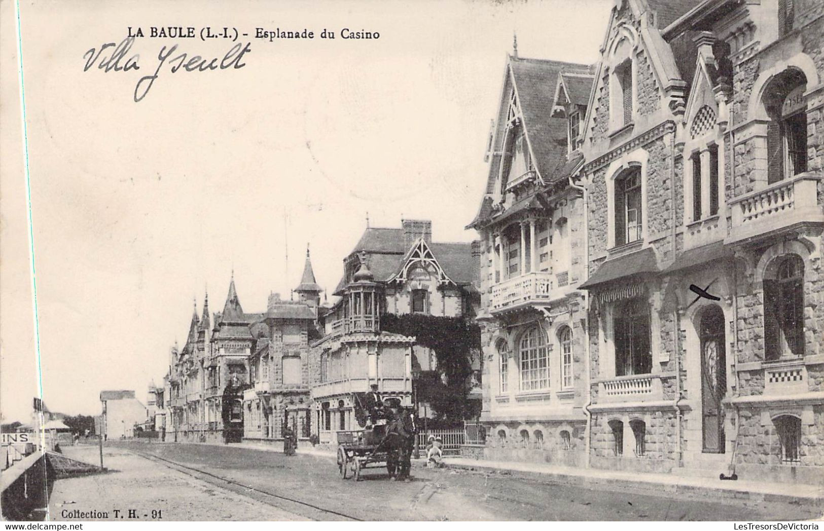 CPA - LA BAULE - Esplanade Du Casino - Charette - Cheval - Animée - La Baule-Escoublac