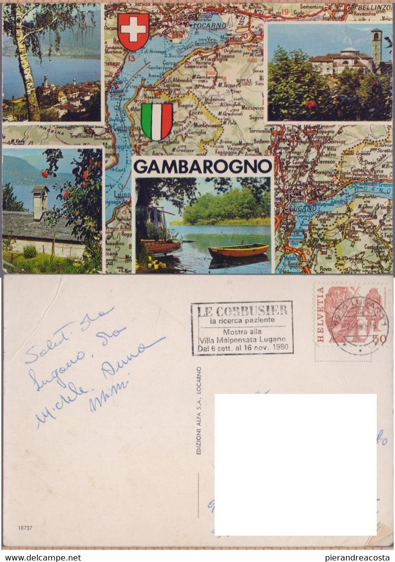 Gambarogno (Ticino). Vedute. Viaggiata 1980 - Arogno