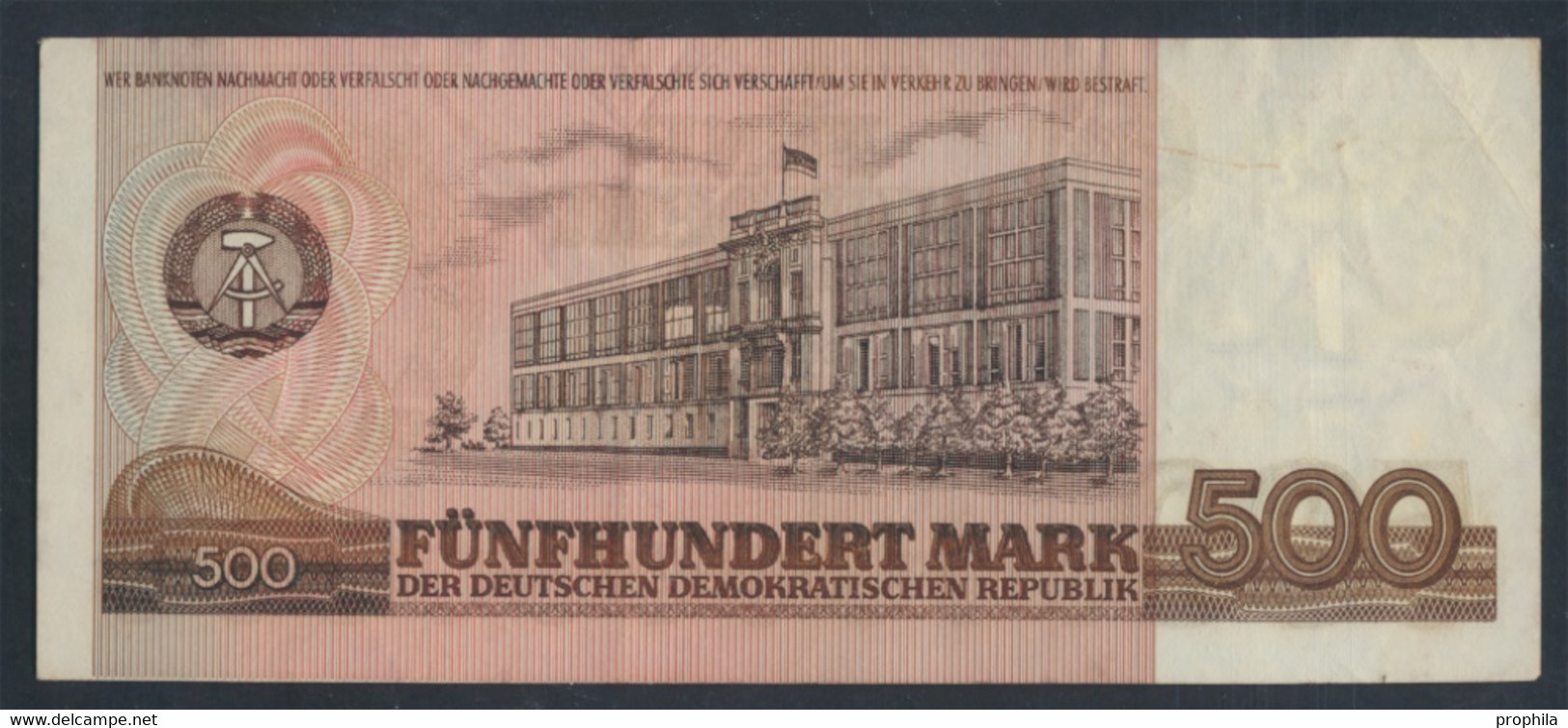 DDR Rosenbg: 365a, Kontrollnummer 7stellig, Computersatz, Nicht Ausgegeben Gebraucht (III) 1985 500 Mark (9810559 - 500 Mark