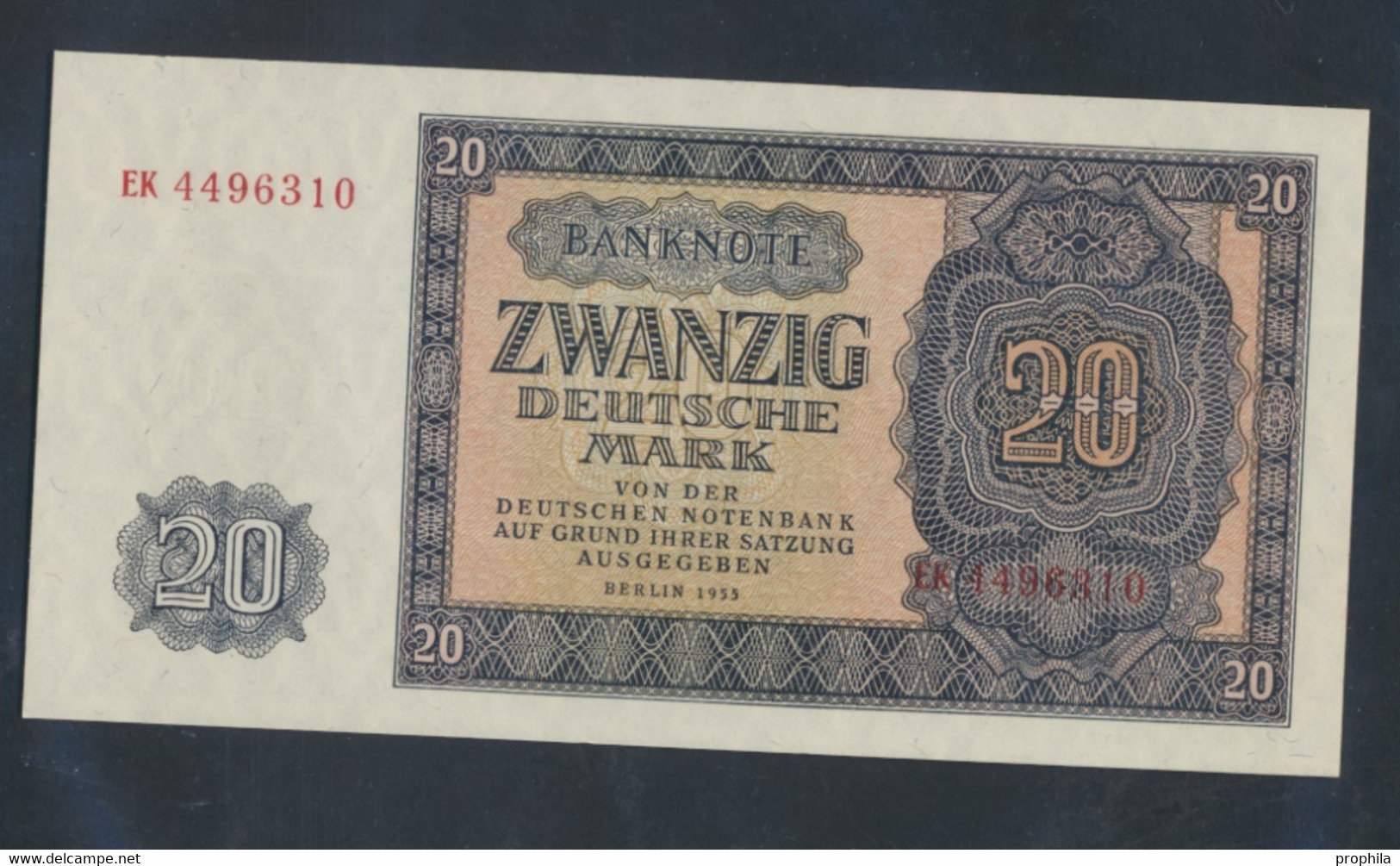 DDR Rosenbg: 351a, KN 7stellig, Davor Zwei Buchstaben Bankfrisch 1955 20 Deutsche Mark (9810596 - 20 Deutsche Mark