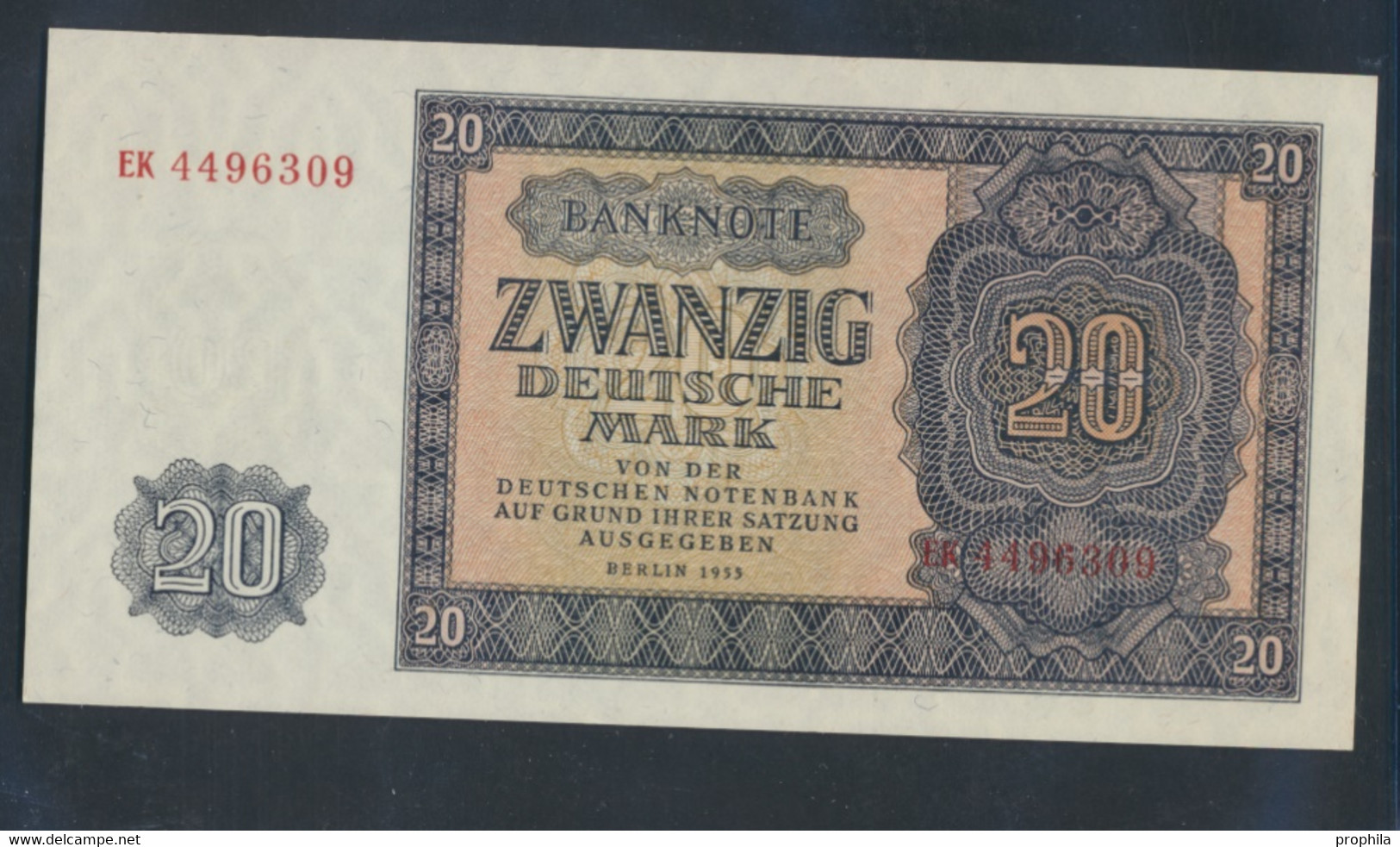 DDR Rosenbg: 351a, KN 7stellig, Davor Zwei Buchstaben Bankfrisch 1955 20 Deutsche Mark (9810597 - 20 Deutsche Mark