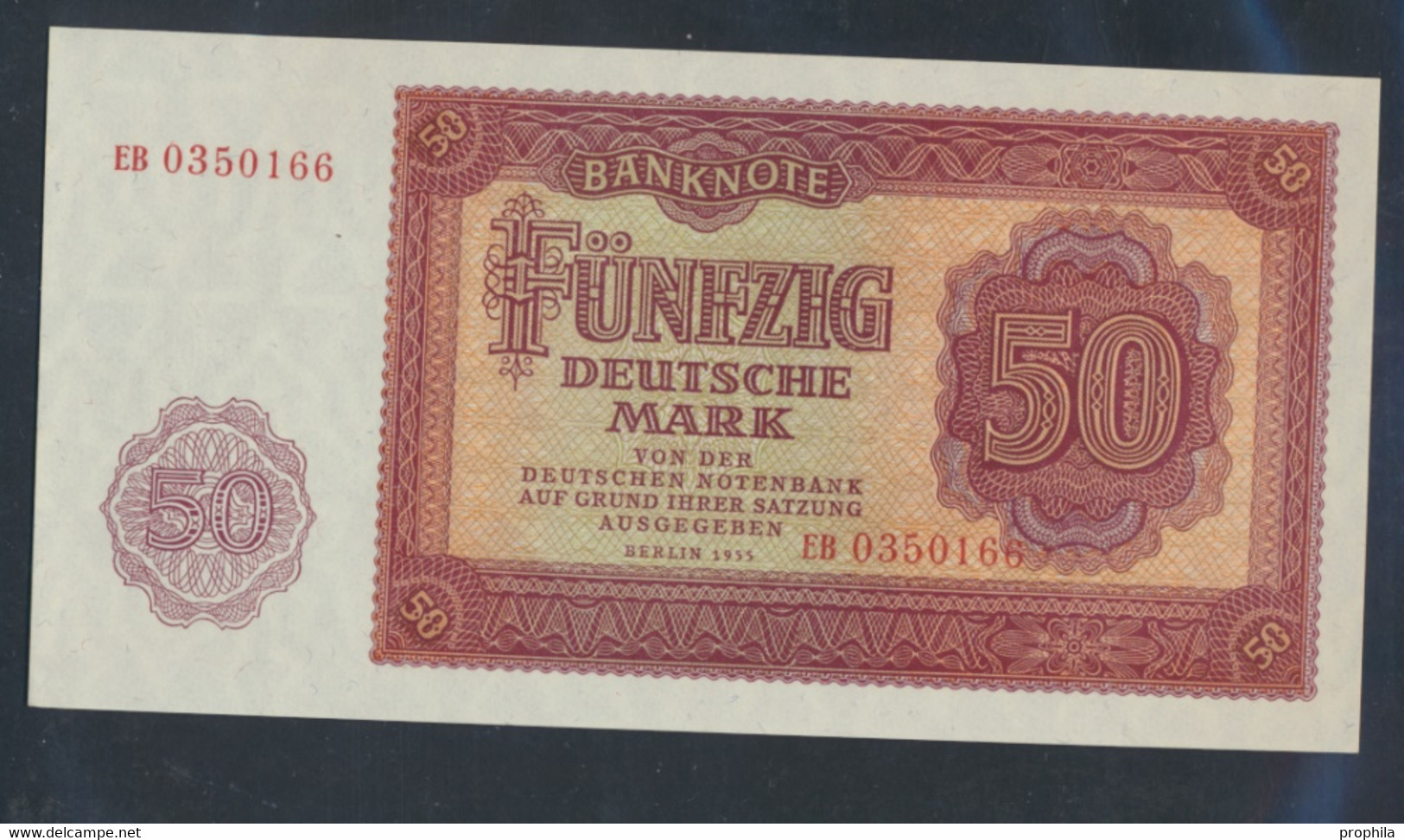 DDR Rosenbg: 352a, KN 7stellig, Davor Zwei Buchstaben Bankfrisch 1955 50 Deutsche Mark (9810588 - 50 Deutsche Mark