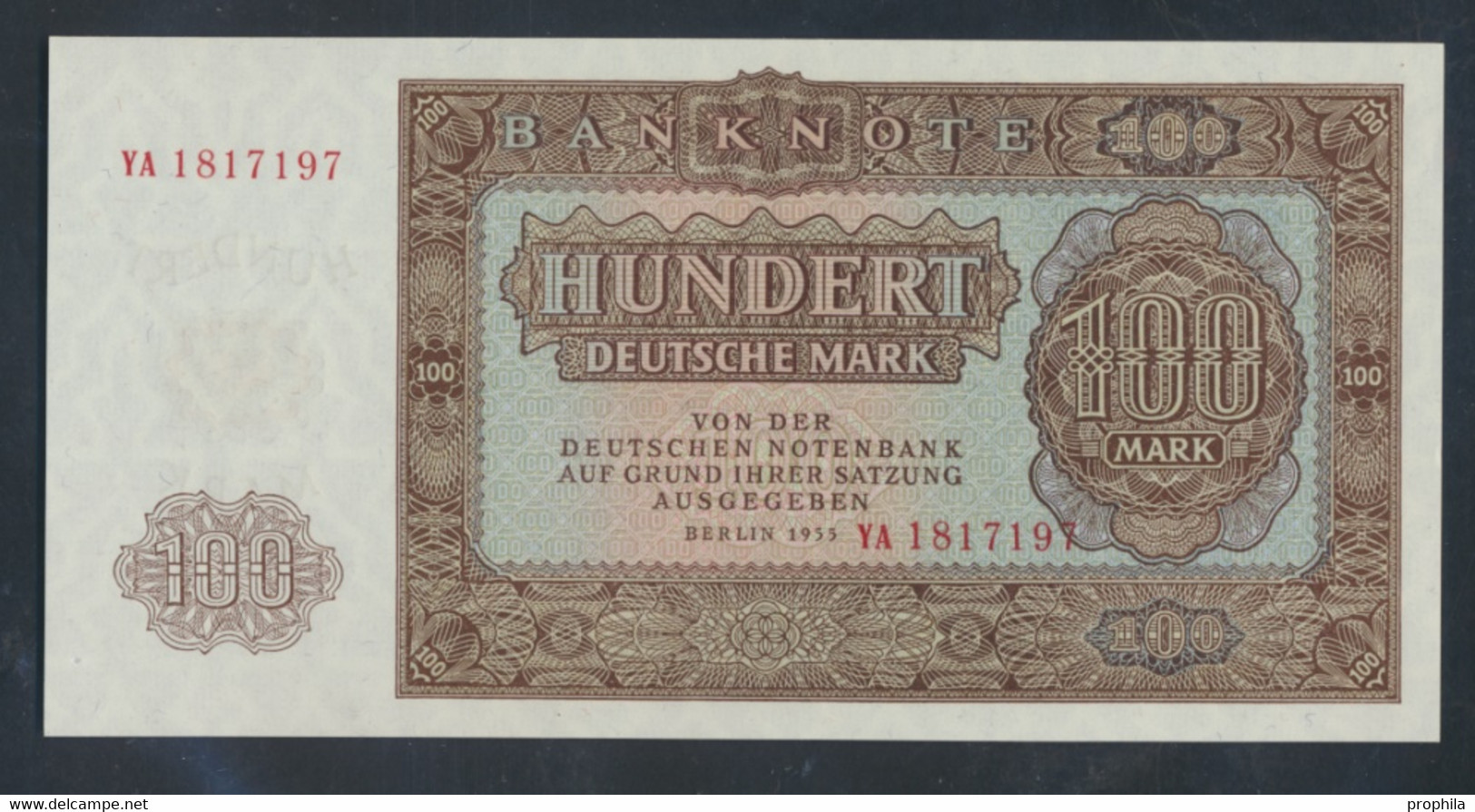 DDR Rosenbg: 353b KN 7stellig, Ersatznote Bankfrisch 1955 100 Deutsche Mark (9810582 - 100 Deutsche Mark