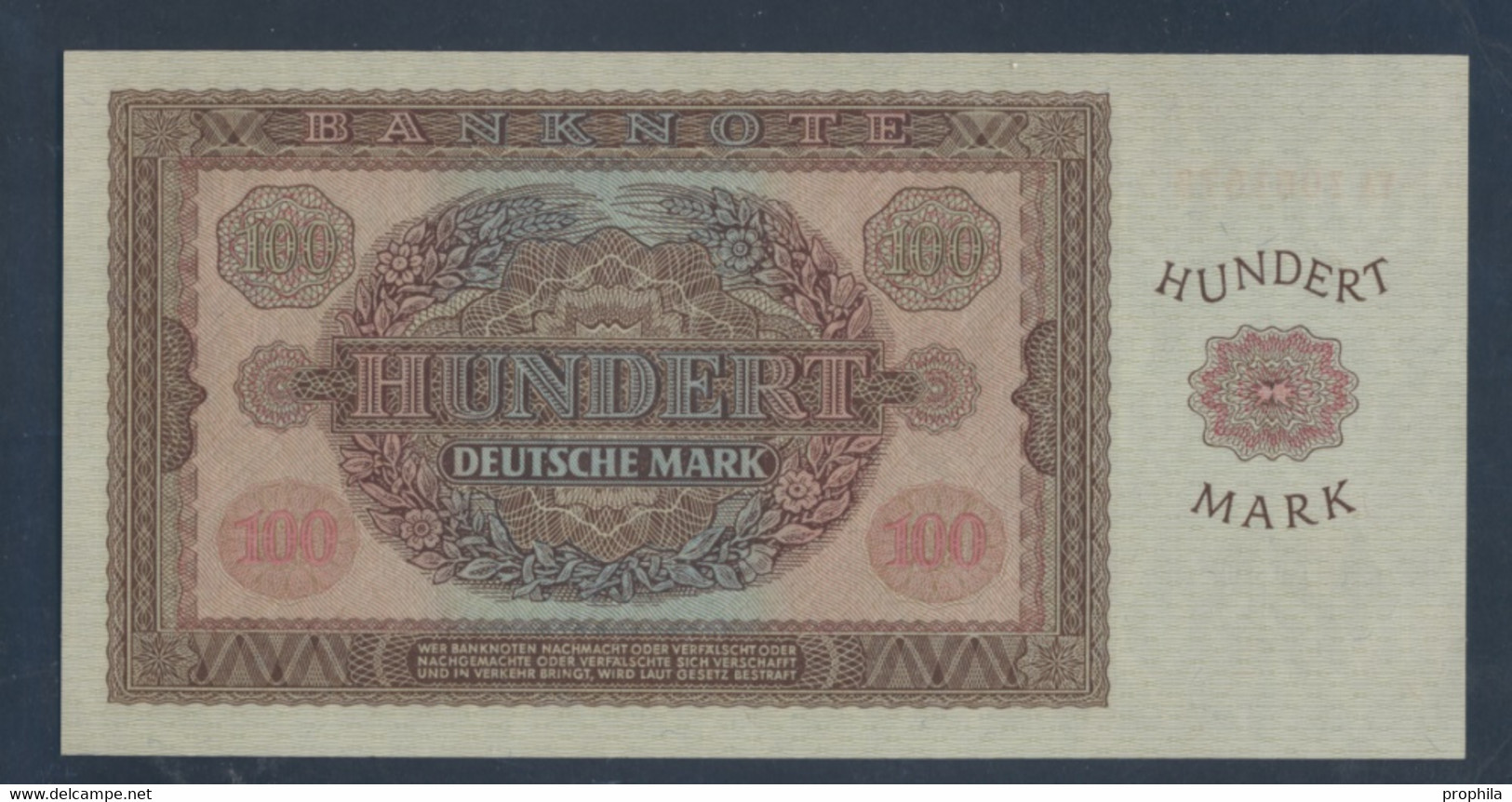 DDR Rosenbg: 353b KN 7stellig, Ersatznote Bankfrisch 1955 100 Deutsche Mark (9810584 - 100 Deutsche Mark