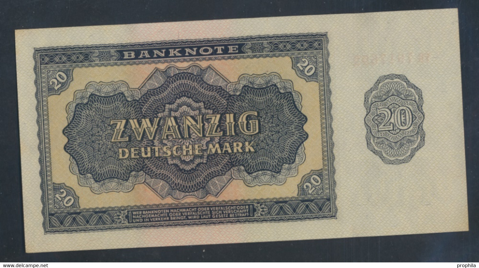 DDR Rosenbg: 351b, KN 7stellig, Austauschnote, Serien: YA, YB, ZA Bankfrisch 1955 20 Deutsche Mark (9810590 - 20 Deutsche Mark