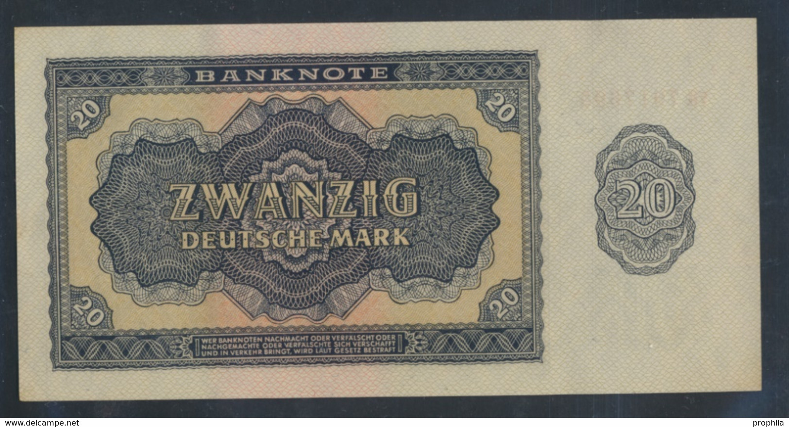 DDR Rosenbg: 351b, KN 7stellig, Austauschnote, Serien: YA, YB, ZA Bankfrisch 1955 20 Deutsche Mark (9810592 - 20 Deutsche Mark