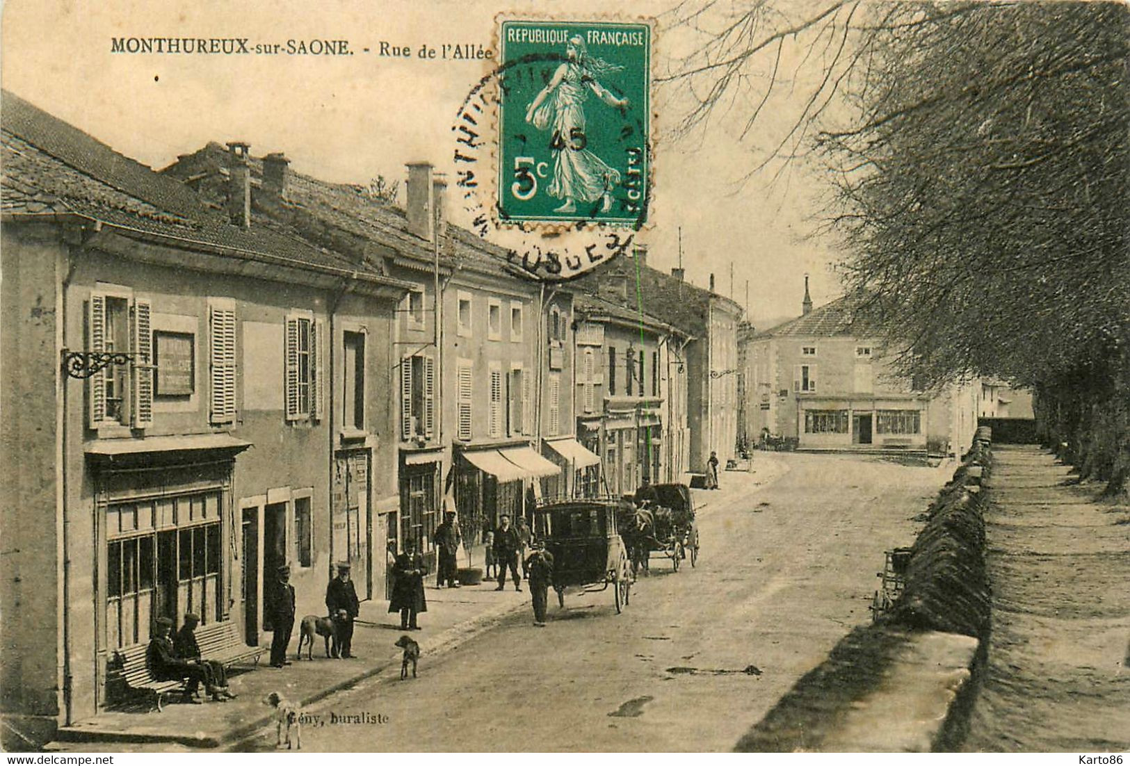 Monthureux Sur Saône * La Rue De L'allée * Attelage * Café Du Commerce - Monthureux Sur Saone