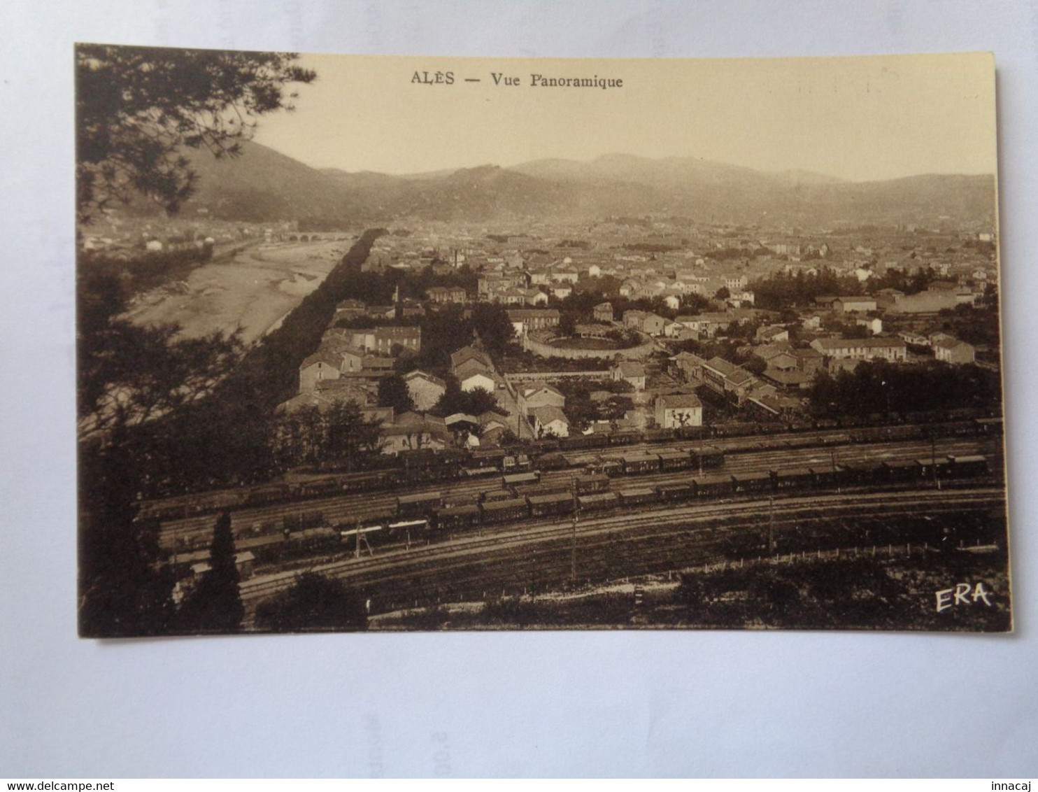 XXX               ALES    Vue Panoramique     ( Teinte Bistre ) - Alès