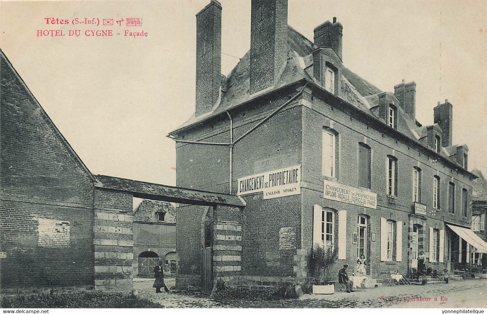 76 - SEINE MARITIME - TÔTES - Hôtel Du Cygne - Façade Changement De Propriétaire  - Superbe - 10765 - Totes